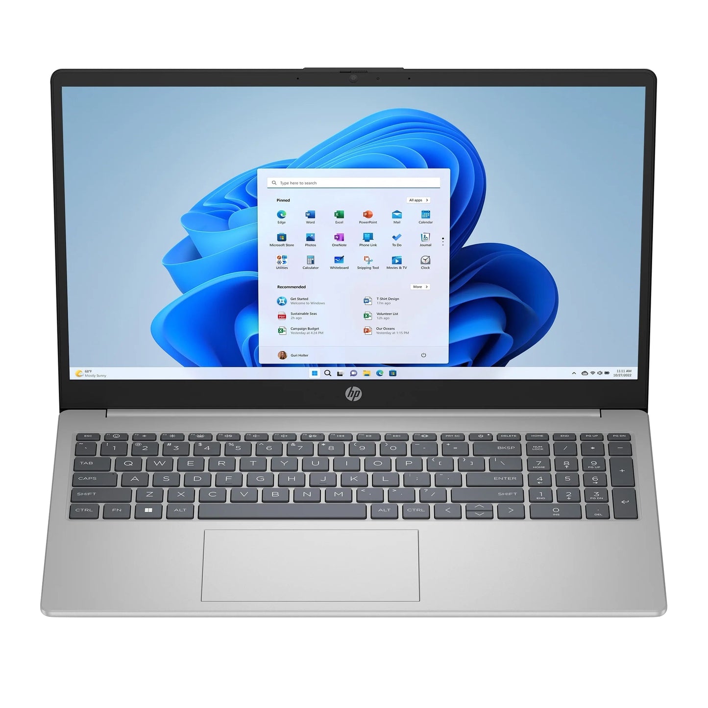 15.6 Inch Windows Laptop Intel Core I5-1235U 8GB RAM 256GB SSD Silver