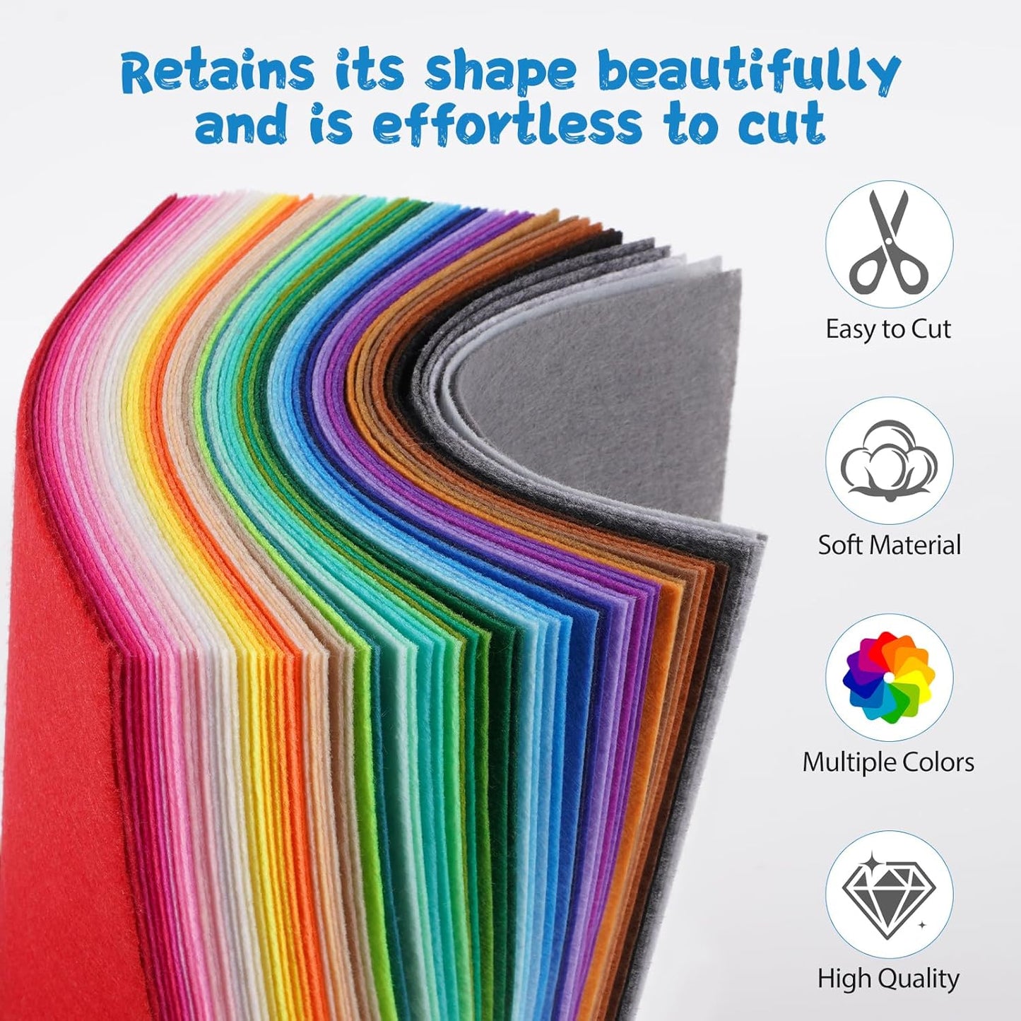 12X8 Inch 66Pcs 40 Colors Felt Sheets, DIY Craft Supplies | Sewing, Patchwork, Card Making and Art Projects