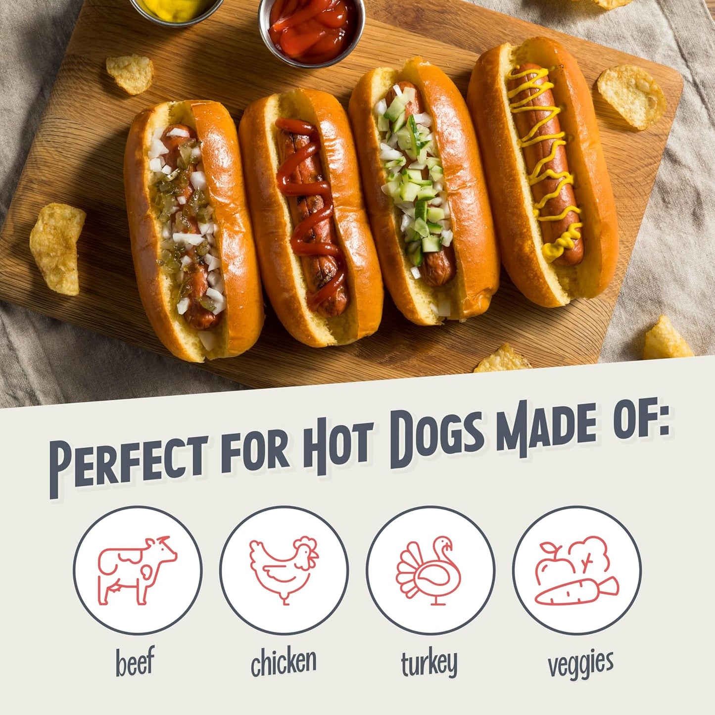 Nostalgia 2 Slot Hot Dog and Bun Toaster with Mini Tongs, Retro Hot Dog Toaster, Hot Dog Cooker That Works with Chicken, Turkey, Veggie Links, Sausages and Brats, Metallic Red