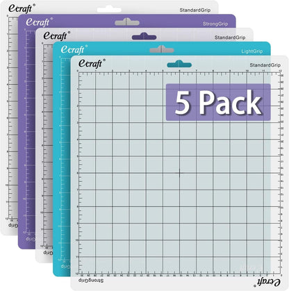 Ecraft Cutting Mat for Silhouette Cameo 5/4/3/2/1: 12X12Inch Include One Stronggrip&Three Standardgrip&One Lightgrip Cutting Mat Perfect for Silhouette Cameo Replacement for Crafts、Sewing and All Arts