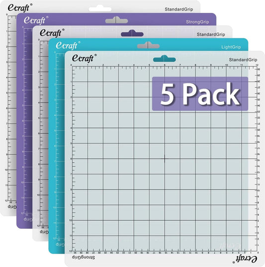 Ecraft Cutting Mat for Silhouette Cameo 5/4/3/2/1: 12X12Inch Include One Stronggrip&Three Standardgrip&One Lightgrip Cutting Mat Perfect for Silhouette Cameo Replacement for Crafts、Sewing and All Arts