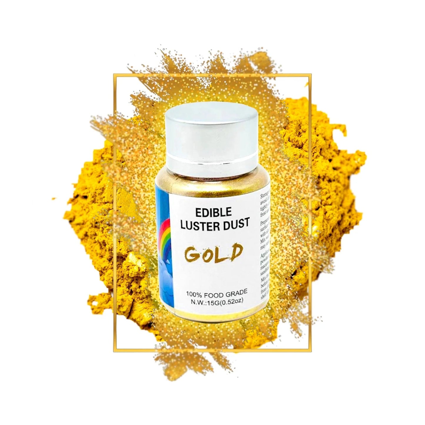 Sweet and Magical Gold Edible Luster Dust 15 Grams Each Tube