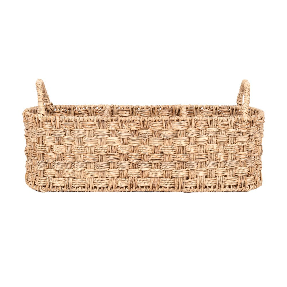 '- Beige Oval Rattan Caddy