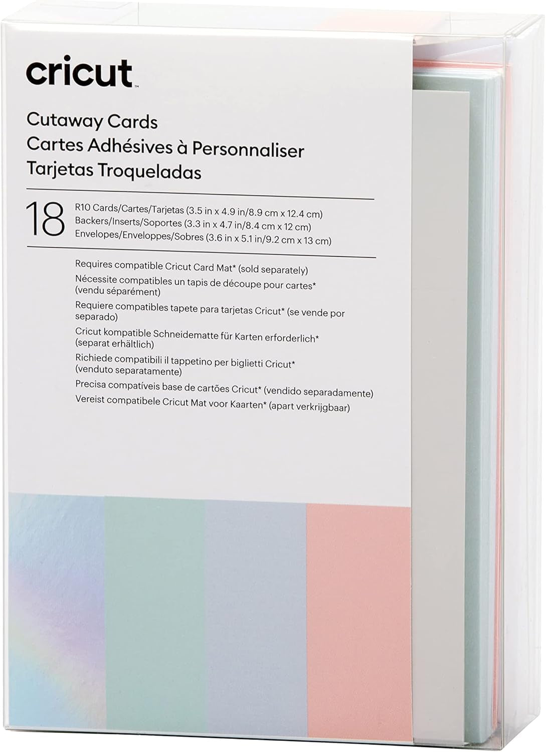 Cricut Cutaway Cards R10, Intricately Design Birthday Cards, Thank You Cards, Custom Greeting Cards, Holographic Backer, Compatible with Cricut Joy/Maker/Explore Machines, Pastel Sampler (18 Ct)