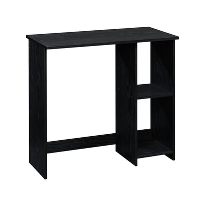 Small Space Writing Desk with 2 Shelves, True Black Oak Finish