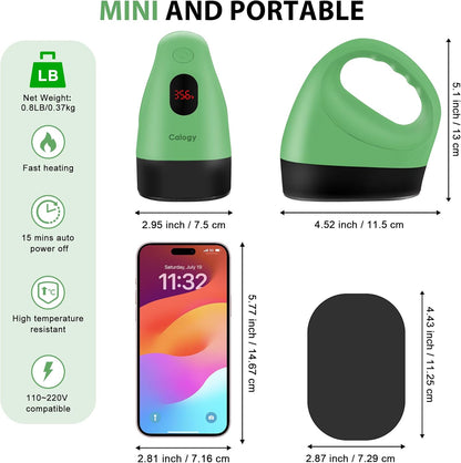 Calogy Mini Heat Press, Heat Transfer Machine, Constant Temp Control, Insulated Safety Base, Fits for Crafts, T-Shirt, Hat, Cap, Pillows (Pomelo Green)