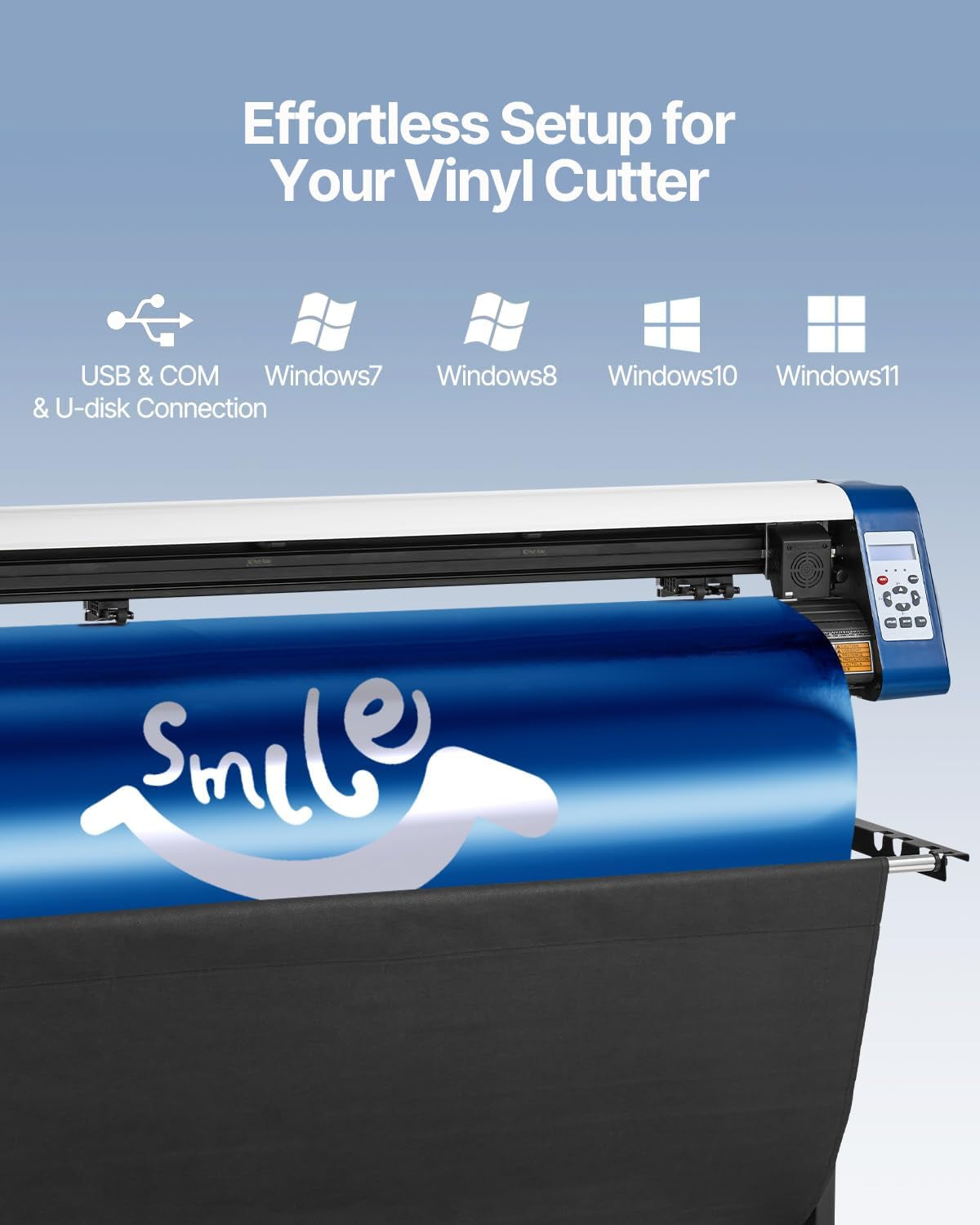 Vinyl Cutter 53 Inch Vinyl Cutter Machine Semi-Automatic DIY Vinyl Printer Cutter Machine Manual Positioning Sign Cutting with Floor Stand Signmaster Software