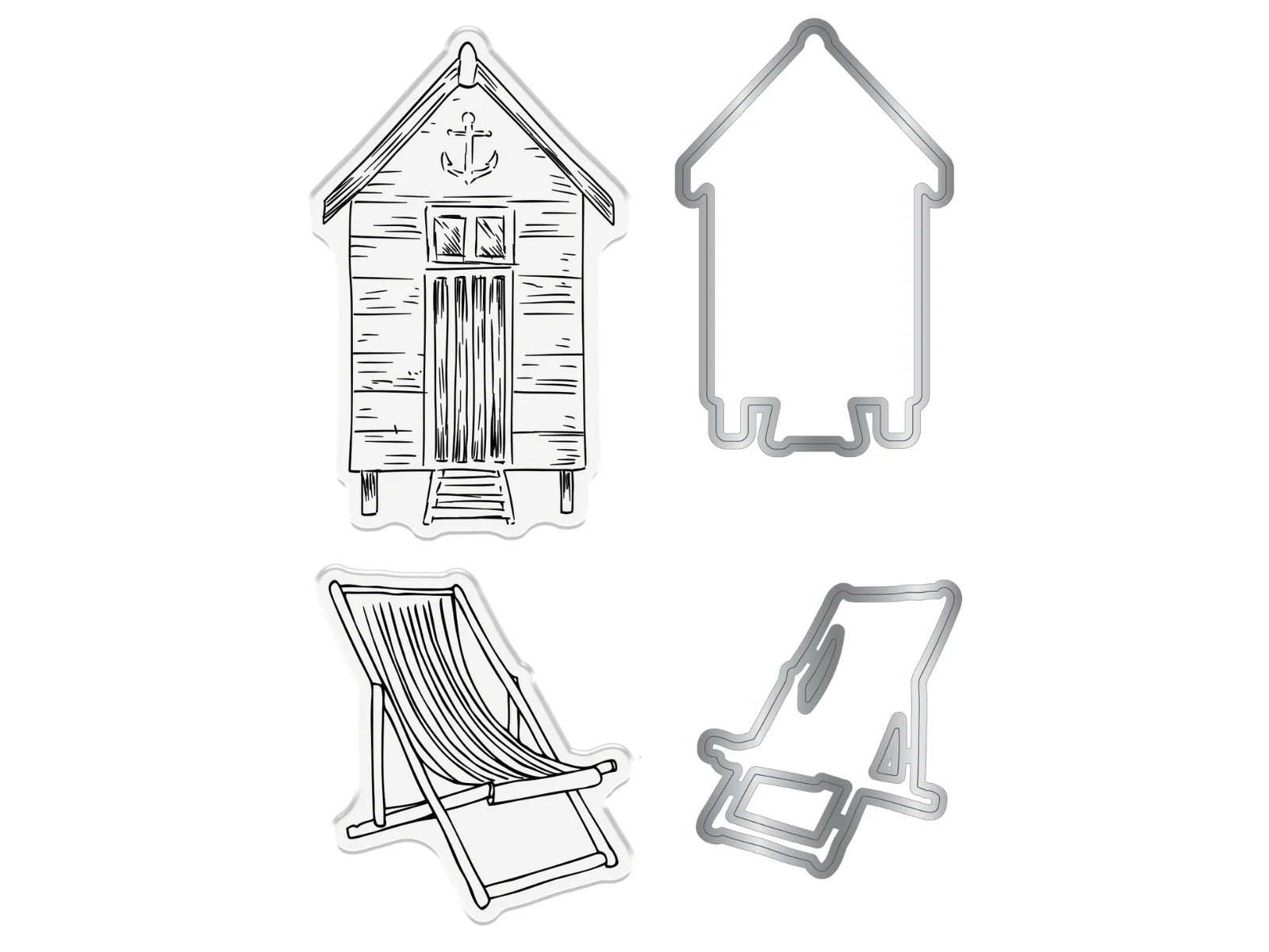 Crafter'S Companion Coastal Collection Stamp & Die - Beach Retreat