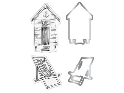 Crafter'S Companion Coastal Collection Stamp & Die - Beach Retreat