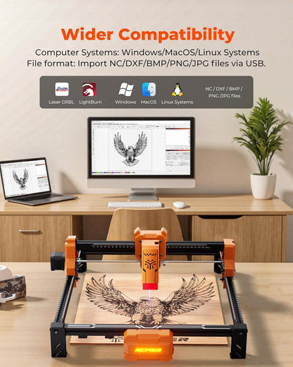 ACMER Laser Engraver Machine for Beginners, S2 4000Mw Lazer Engraving Machine with 300X300Mm Working Area, Laser Cutter for Wood, Acrylic, Leather, DIY Crafts & Small Business