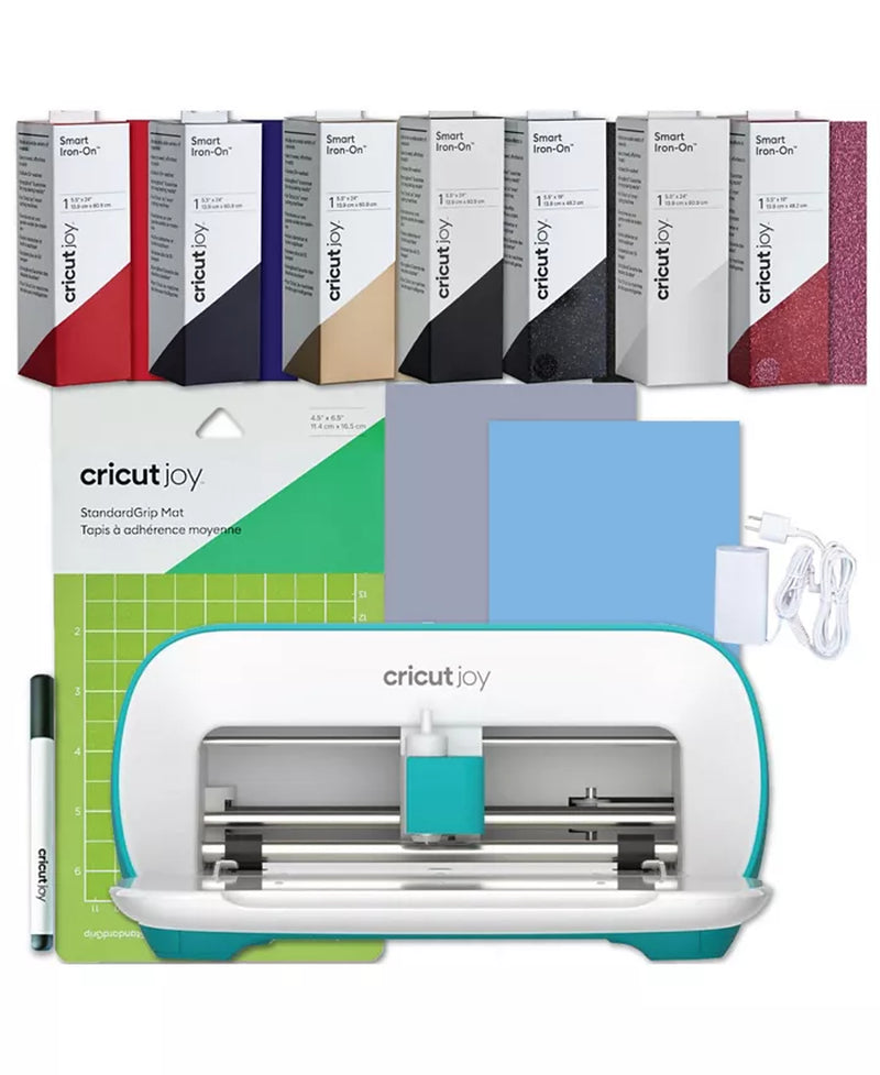 Joy Cutting Machine Bundle with 7 Smart Iron-On Rolls - Compact Vinyl Cutter for Custom Apparel and DIY Crafts