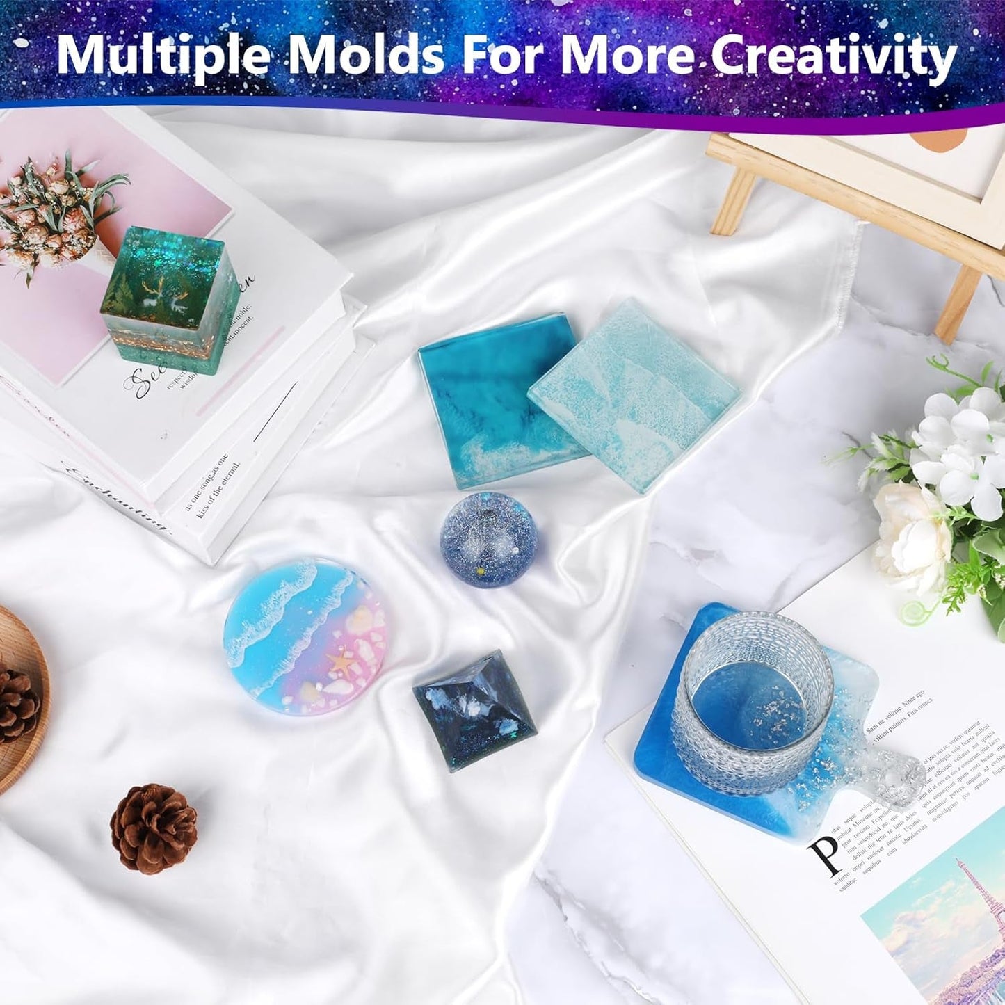 KISREL Epoxy Resin Kit for Beginners, Resin Kit with Molds, 18OZ Epoxy Kit with Dried Flowers, Measuring Cups and Resina Supplies