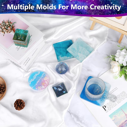 KISREL Epoxy Resin Kit for Beginners, Resin Kit with Molds, 18OZ Epoxy Kit with Dried Flowers, Measuring Cups and Resina Supplies