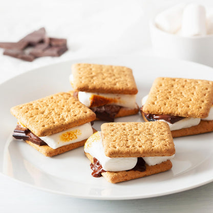 Nostalgia Tabletop Indoor Electric S'Mores Maker - Smores Kit with Marshmallow Roasting Sticks and 4 Trays for Graham Crackers, Chocolate, and Marshmallows - Movie Night Supplies - Brown