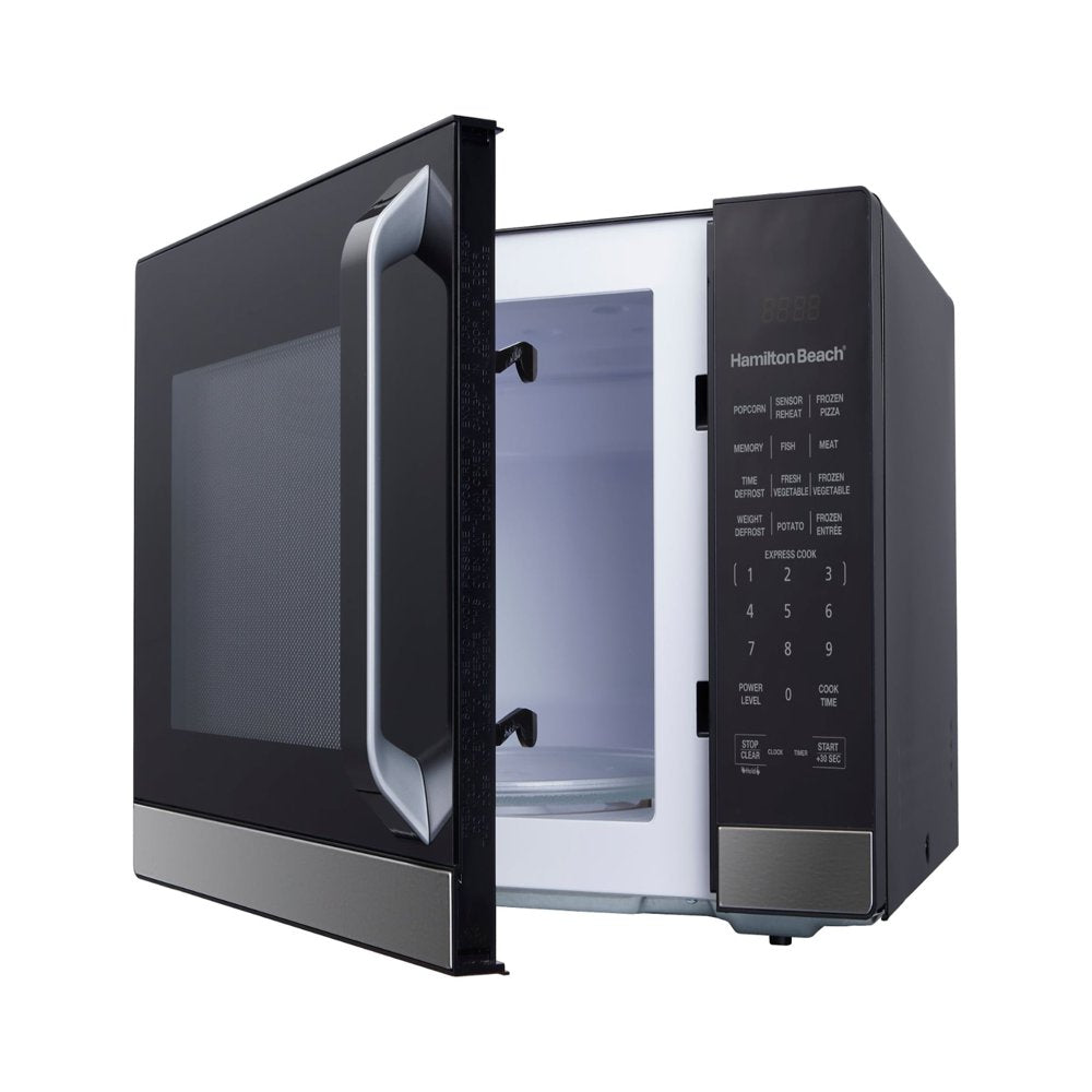 1.4 Cu.Ft. Microwave Oven, Black Stainless Steel, with Sensor