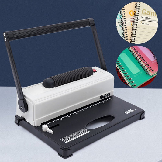 64 Holes Manual Coil Punch & Binding Machine with Electric Coil Inserter 110V