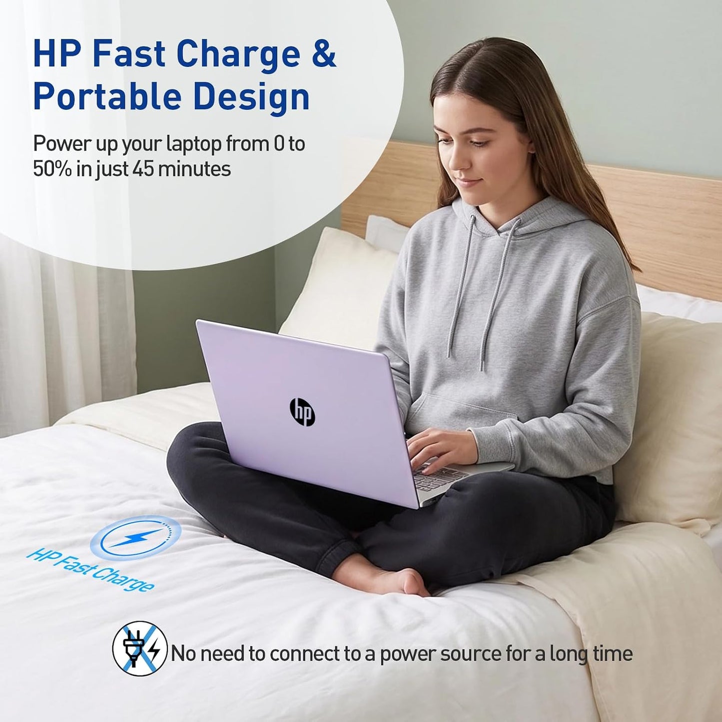 HP 17.3" Touchscreen Laptop W/Microsoft 365, 8GB RAM, 128GB SSD, Webcam W/Shutter, Fingerprint Reader, Backlit Keyboard, Microsoft Copilot Key, Intel Quad-Core CPU, Win11, Lavender