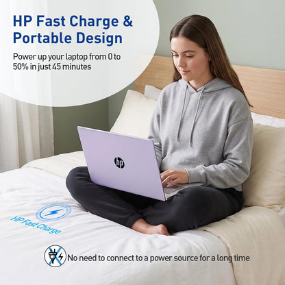 HP 17.3" Touchscreen Laptop W/Microsoft 365, 8GB RAM, 128GB SSD, Webcam W/Shutter, Fingerprint Reader, Backlit Keyboard, Microsoft Copilot Key, Intel Quad-Core CPU, Win11, Lavender