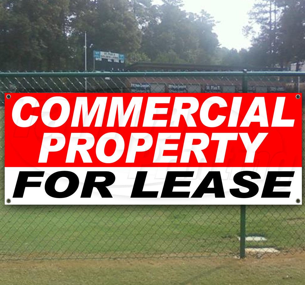 Commercial Property Lease 13 Oz Heavy Duty Vinyl Banner Sign with Metal Grommets, New, Store, Advertising, Flag, (Many Sizes Available)