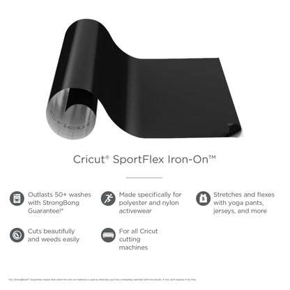 ® Sportflex Iron-On™ Vinyl, Black, 11.8" X 24"