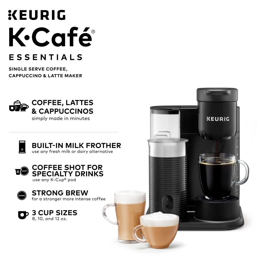 K-Café Essentials Single Serve K-Cup Pod Coffee Maker, Black