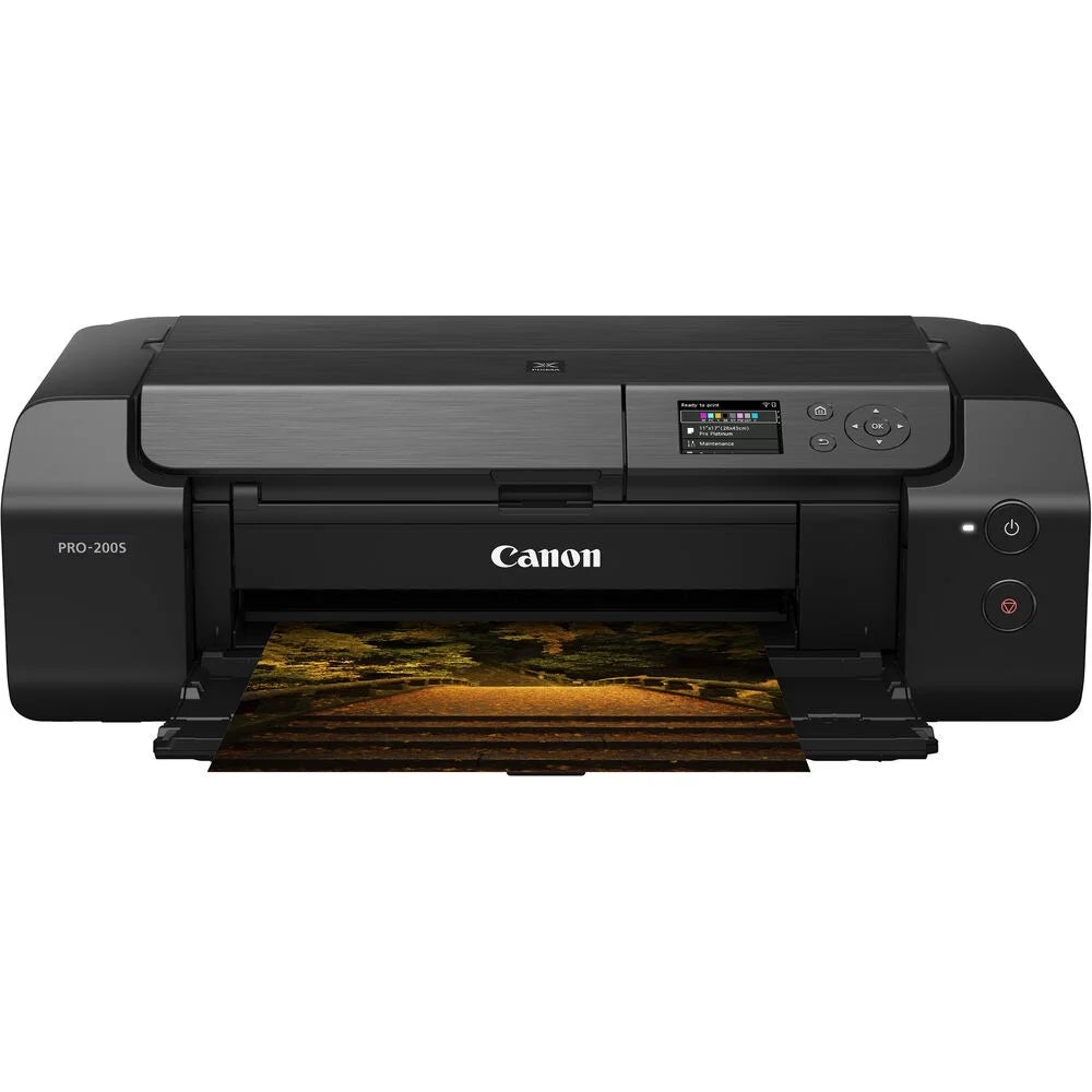 Canon PIXMA PRO-200S Wireless Photo Printer | 13-Inch Borderless Printing | 8-Color Dye Ink for Photographers & Designers (6875C002) + More (International Model)