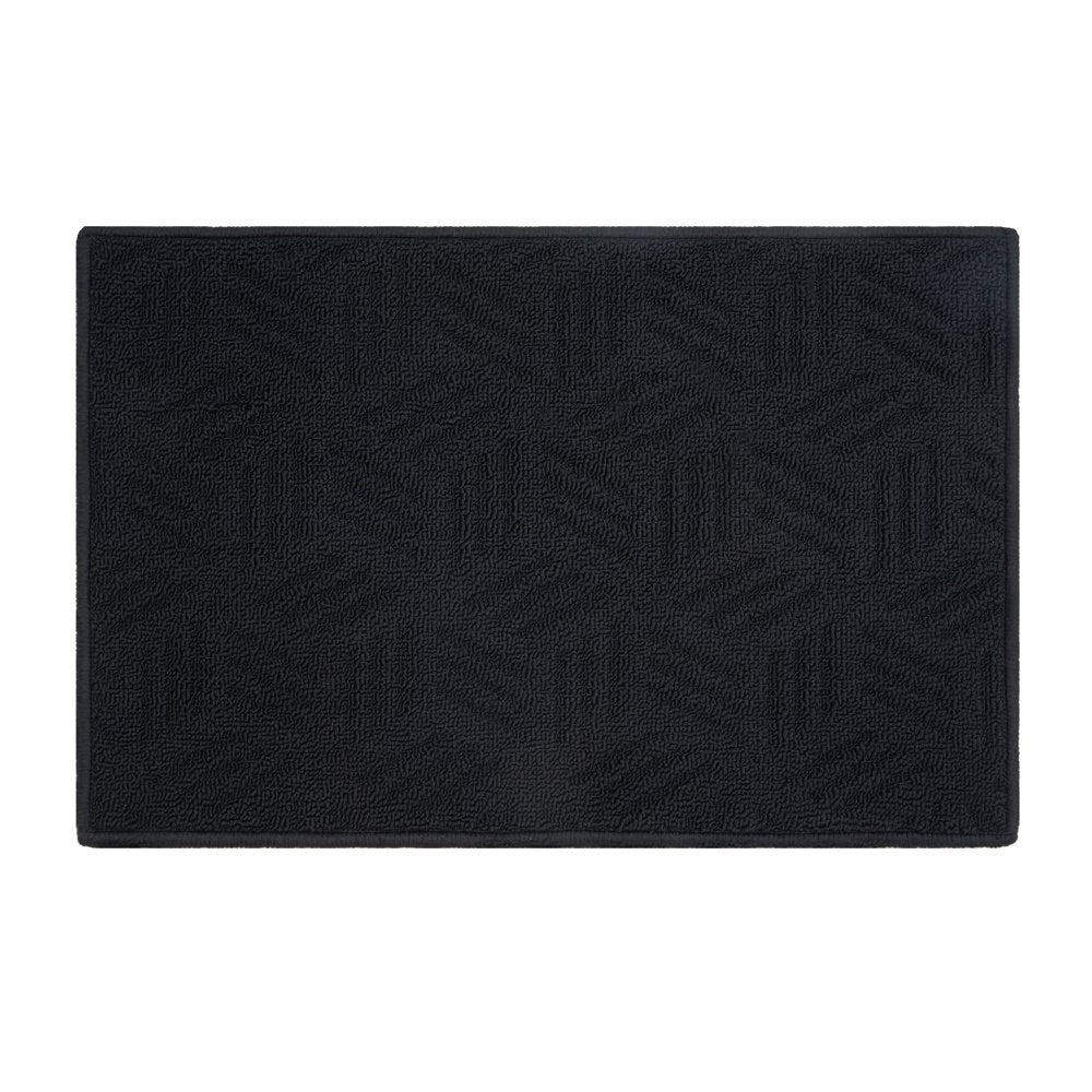 Solid High Low Loop Kitchen Mat 18In X 27In Black