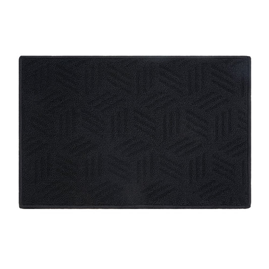 Solid High Low Loop Kitchen Mat 18In X 27In Black