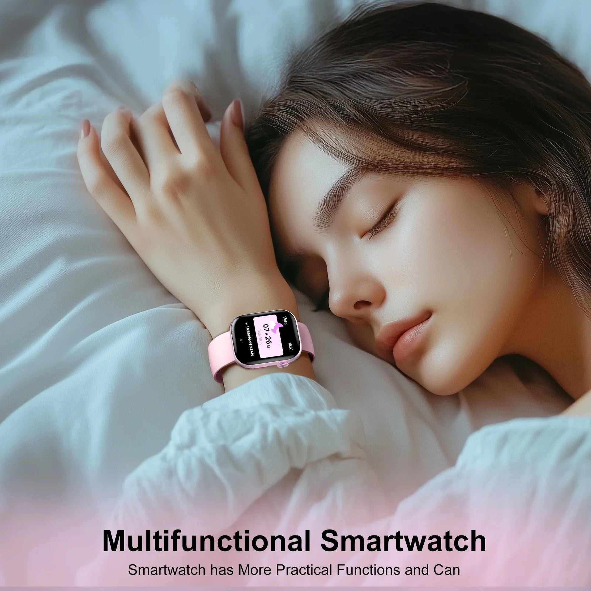 Smart Watch for Men Women, 2.01" HD Touchsreen, Bluetooth Calling, IP68 Water-Resince, 180+ Sports Modes, Health, Fitness & Sleep Tracker, Timer, Fitness Watch for Android/Ios, Pink