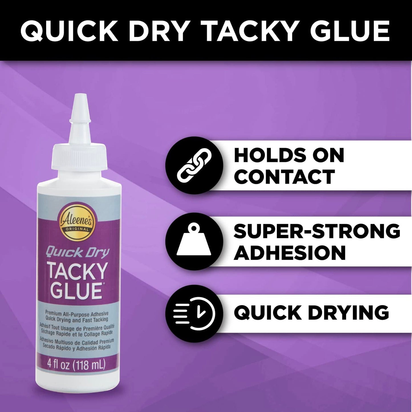 Aleene'S Quick Dry Tacky Glue, Premium All-Purpose Adjesove, Quick Drying and Fast Tacking, 4 Fl Oz 3-Pack