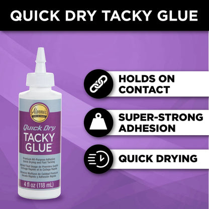 Aleene'S Quick Dry Tacky Glue, Premium All-Purpose Adjesove, Quick Drying and Fast Tacking, 4 Fl Oz 3-Pack