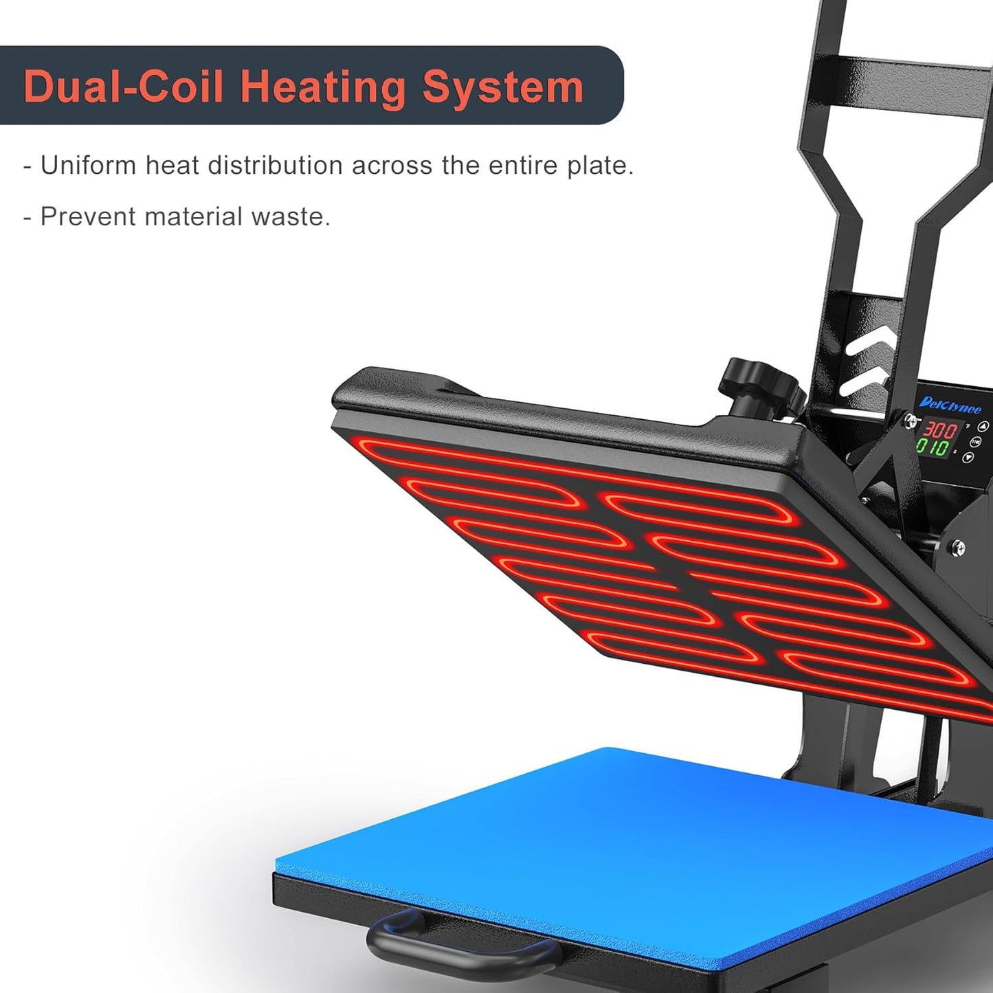 Delclynee 15" X 15" Slide Out (12.25") Heat Press Machine for T Shirts, Clamshell Pull Out Lower Platen, Industrial-Quality Digital Sublimation Printer for Heat Transfer Vinyl