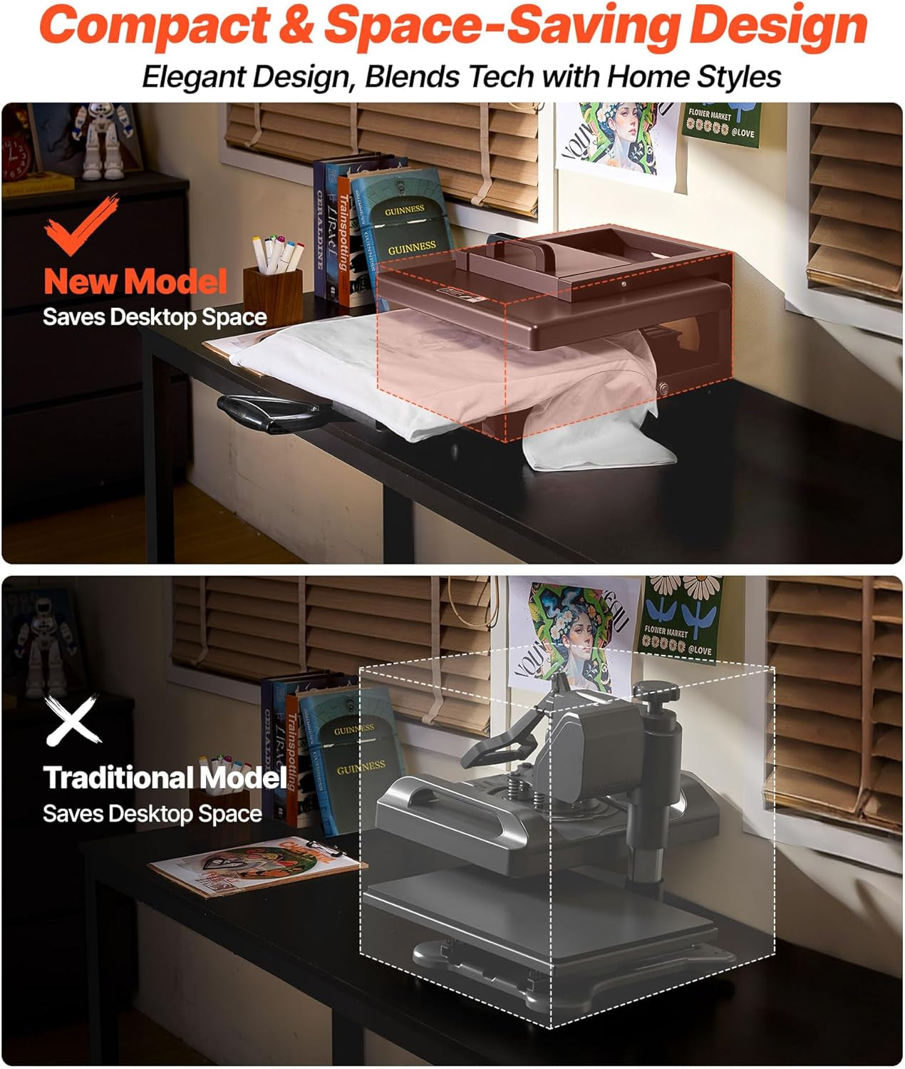 Hybrid Heat Press, 15 X 15 Inch, 8-In-1 Multifunction, Heat up Fast and Even, All-New Patented Design, Easy to Control, Sublimation Press Machine for T-Shirts/Mugs/Tumblers/Caps/Plates, Black
