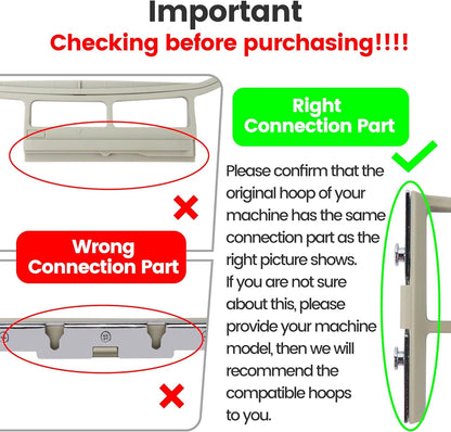 New Brothread Embroidery Machine Hoop 3 in 1 Set(Sa431+Sa432+Sa434) Compatible with Brother SE700 PE545 SE600 LB5500 PE535 550D SE630 LB5000 SE625 SE425 SE400 PE540D PE525 PE500 Babylock Sofia2 Verve