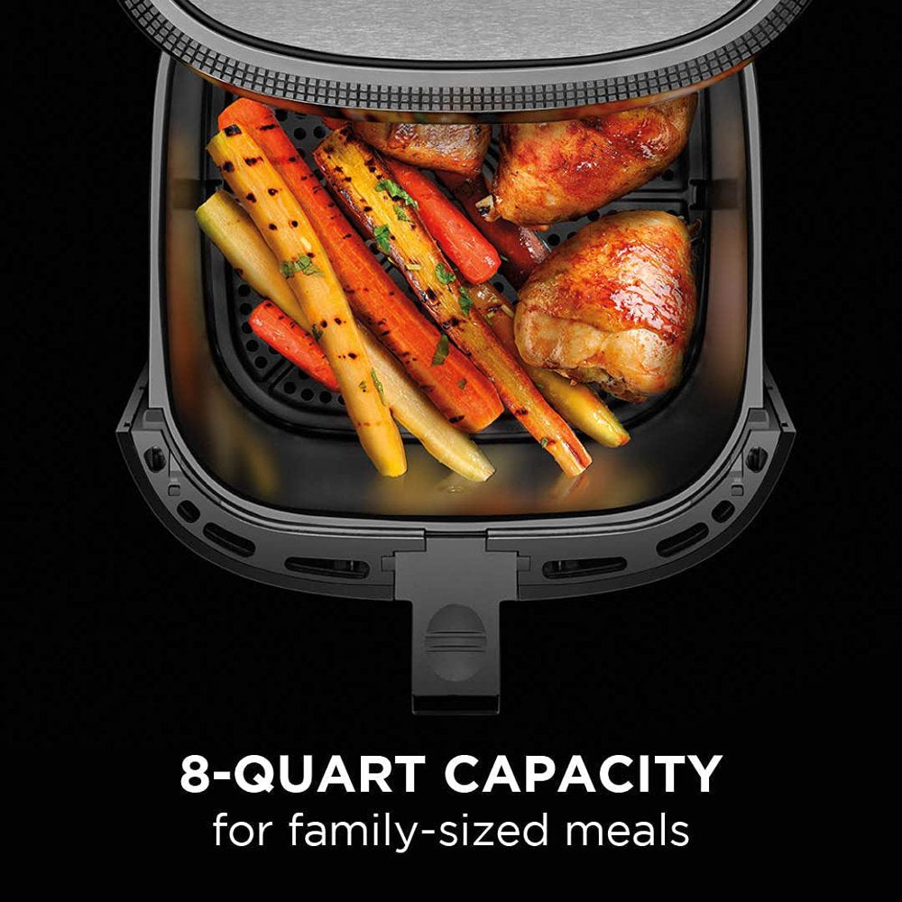 Turbo Fry Stainless Steel Air Fryer with Basket Divider, 8 Quart