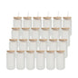 Wholesale 18 OZ Sublimation Blanks Glass Cans Tumblers Frosted Bulk with Bamboo Lid and Glass Straw 12 Pack & 60 Pack & 120 Pack