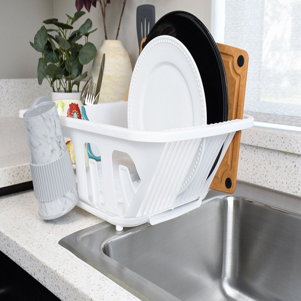 2-Piece Plastic Sink Set with Slide-Out Drip Tray (Multiple Colors)