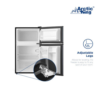 3.2 Cu Ft Two Door Mini Fridge with Freezer, Stainless Steel, E-Star, ARM32D5ASL