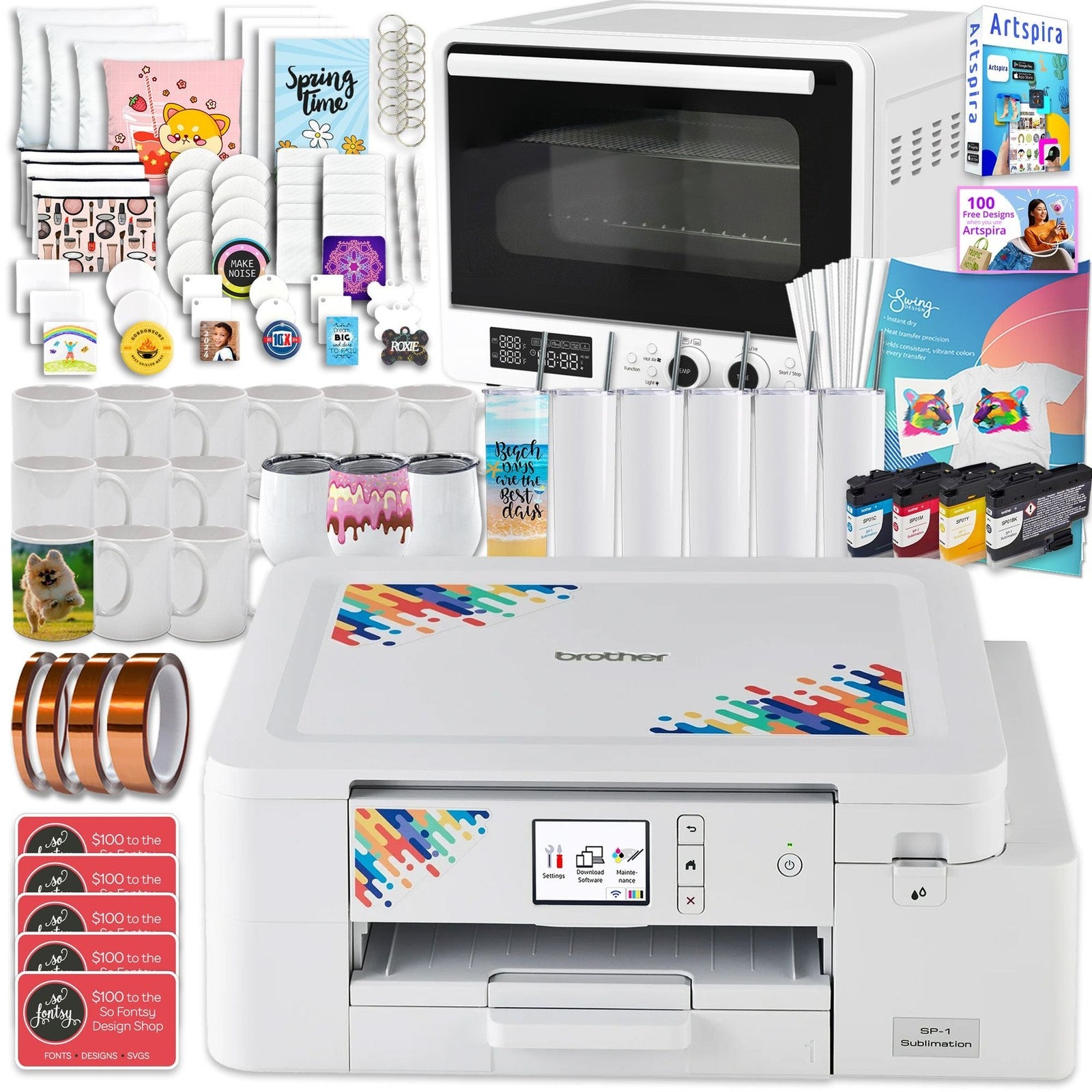 Brother SP-1 Sublimation Printer with Sublimation Oven Bundle
