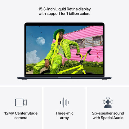 Apple 2026 Macbook Air 15-Inch Laptop with M5 Chip: Built for AI, 15.3-Inch Liquid Retina Display, 24GB Unified Memory, 1TB SSD, 12MP Center Stage Camera, Touch ID, Wi-Fi 7; Midnight