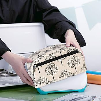 Yarwo Dust Cover Compatible with Cricut Joy, Heavy Duty Canvas Cover with Zipper Pocket and Wipe Clean Liner