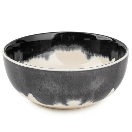 Grey Drip Stoneware round Cereal Bowl