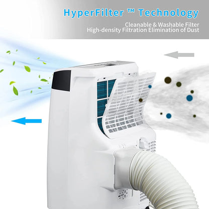 10,000 BTU Portable Air Conditioner, Cools up to 450 Sq. Ft, Multifunctional Floor AC Unit with Dehumidifier, Fan, Auto, Sleep Modes, Remote Control & Window Kit Included, 24H Timer