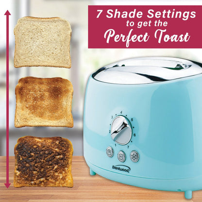 Cool-Touch 2-Slice Retro Toaster with Extra-Wide Slots (Blue)