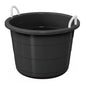 Flexible 17 Gallon Plastic Tub with Rope Handles, Black