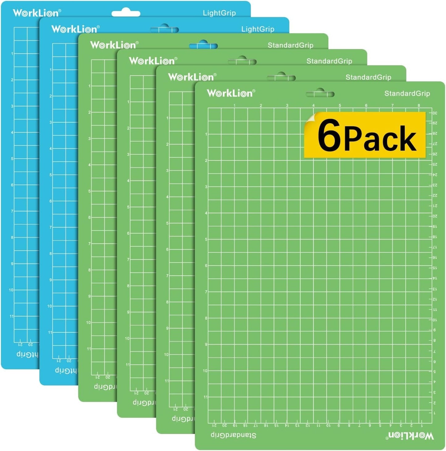Worklion Cutting Mat for Cricut Joy Xtra: 8.5"X12", 6 Pack (4 Standardgrip & 2 Lightgrip) - Machine Accessories