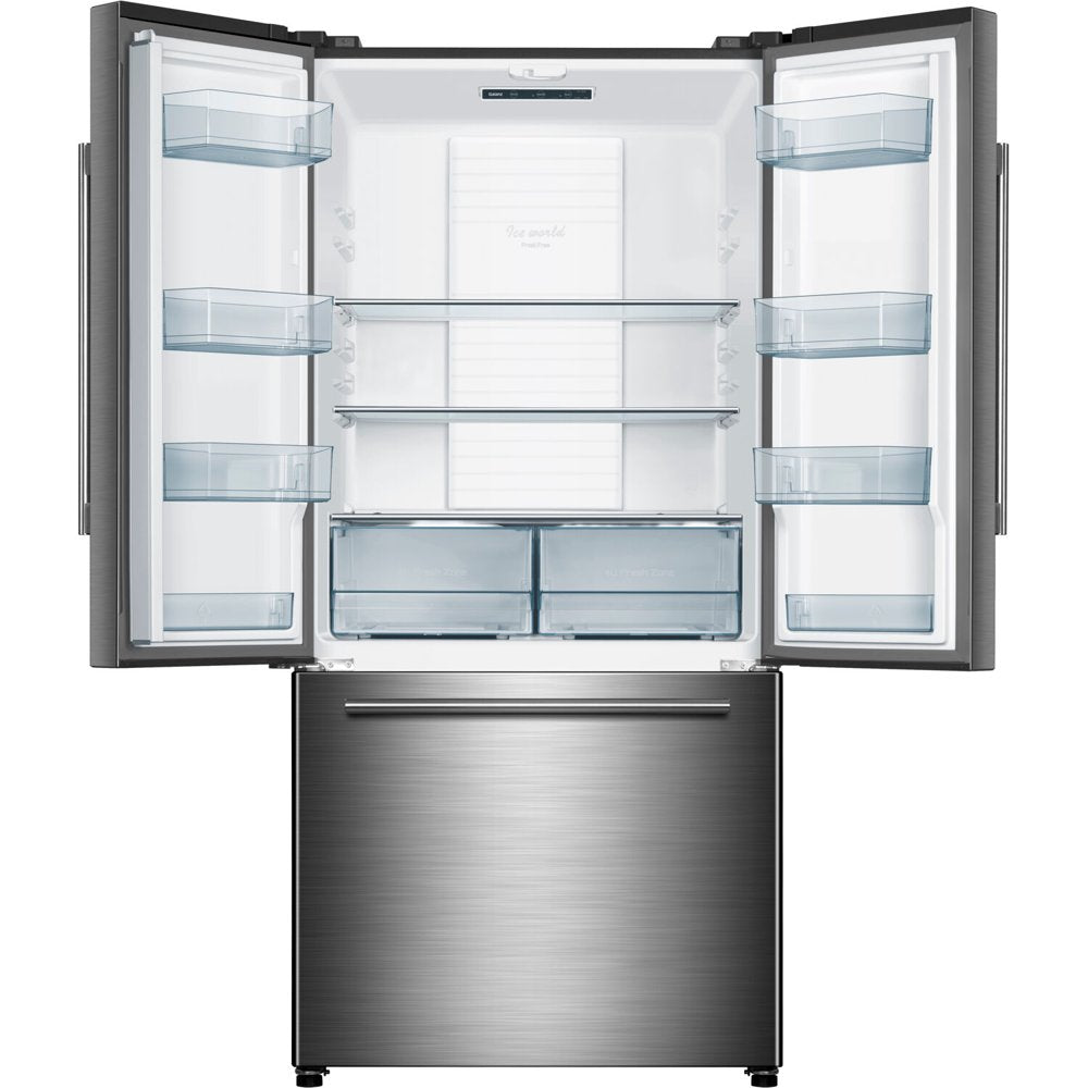 18 Cu. Ft. Counter Depth 3-Door French Door Refrigerator 32 Inch Wide, Stainless Steel, Condition: New