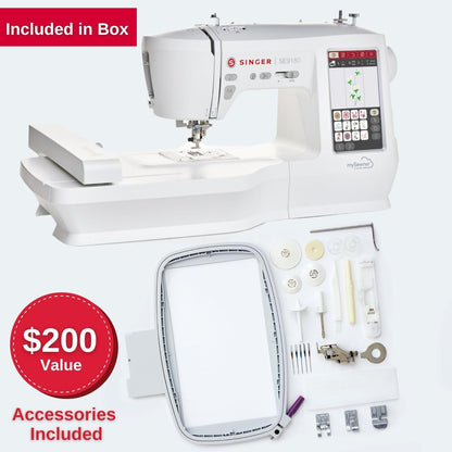 SINGER SE9180 Sewing & Embroidery Machine | 250 Built-In Stitches, 150 Embroidery Designs, 10 Fonts, 1-Step Buttonhole, 7" Touchscreen, Automatic Needle Threader & Wifi Connectivity