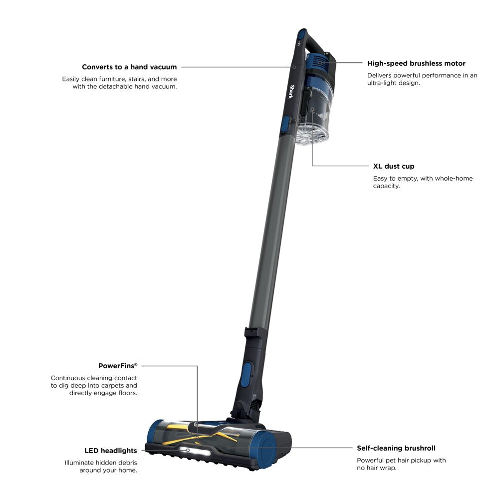 ® Pet Pro Cordless Stick Vacuum with Powerfins Brushroll, Pet Multi-Tool & Crevice Tool Included, 40-Min Runtime, WZ250