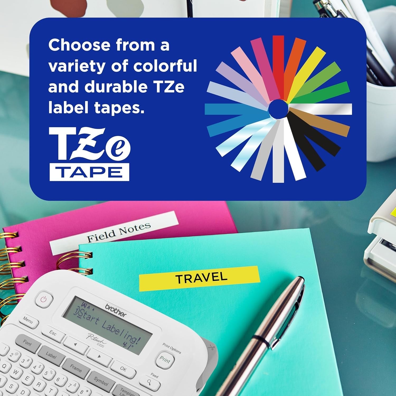 P-Touch PTD220 Home/Office Everyday Label Maker | Prints Tze Label Tapes up to ~1/2 Inch White
